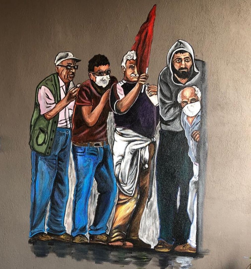 Marjinal 5'li — Duvar üzerine karışık teknik — 2019